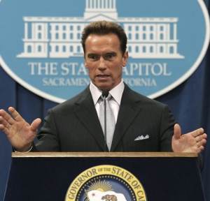 Arnold Schwarzenegger speaking as governor