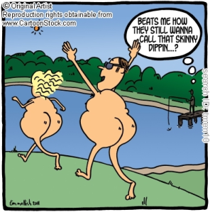 cartoon fat people skinny dipping