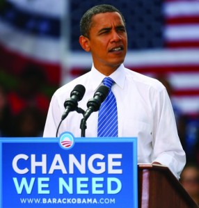 Barrack Obama during his first Presidential election campaign