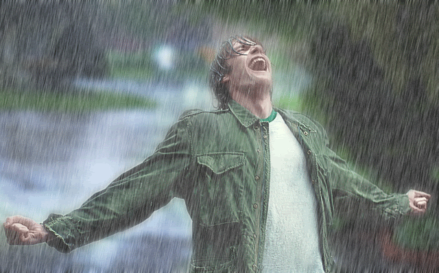 homem feliz na chuva depois de Definindo O Gerúndio Em Inglês.
